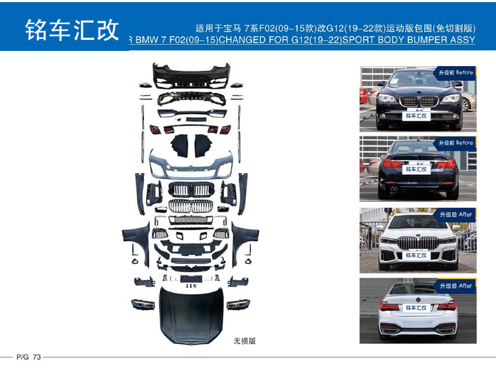 车身包围套件 - 适用于宝马7系 F02(09-15款)改G12(19-22款)运动版包围(免切割版)
