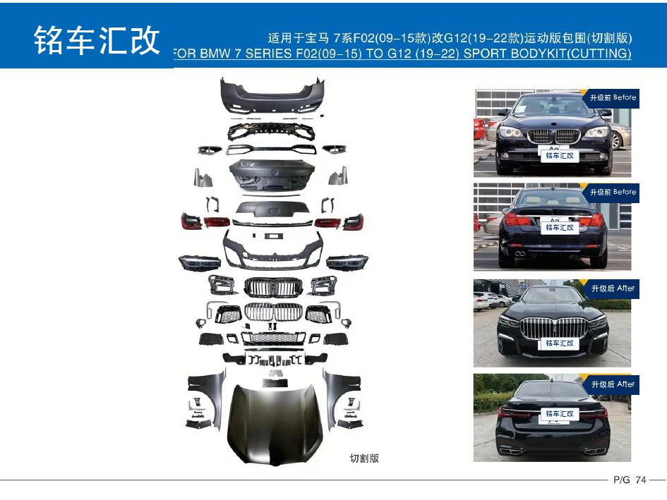 车身包围套件 - 适用于宝马7系 F02(09-15款)改G12(19-22款)运动版包围(切割版)